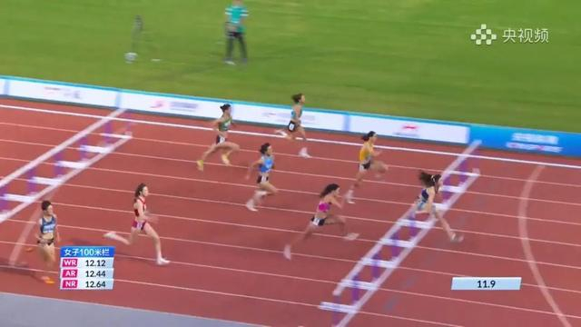 2024年全国田径锦标赛女子100米栏预赛，央视频截图