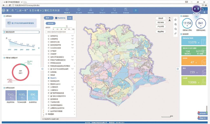 厦门市生态环境分区管控应用系统的管控单元图