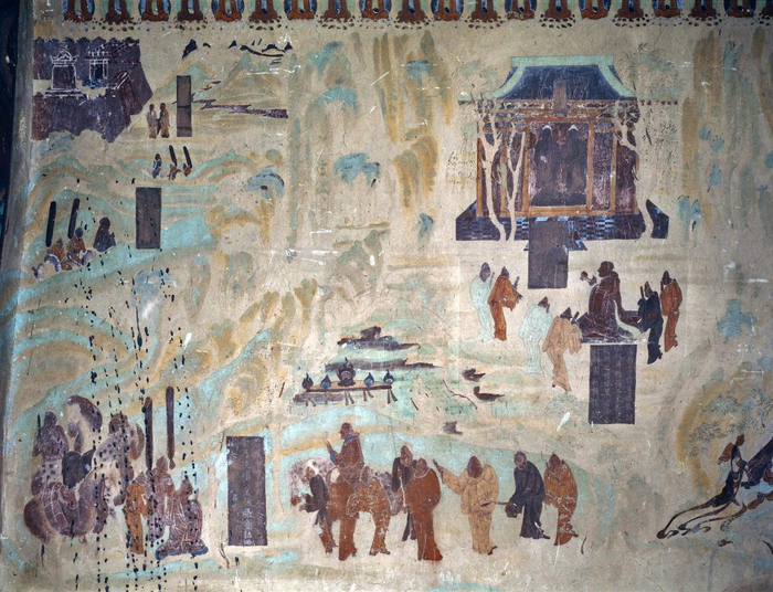 　　▲莫高窟第323窟张骞出使西域图。敦煌研究院供图