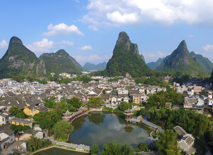 黄姚古镇全貌（央广网发  贺州市委网信办  供图）