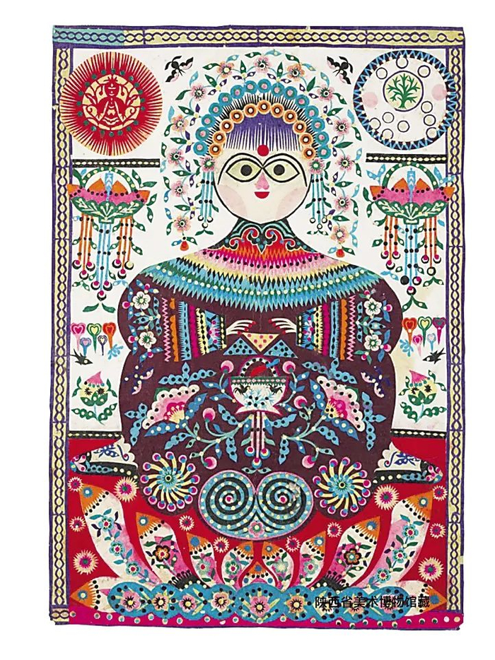 ▲ 库淑兰1992年剪纸作品《剪花娘子施药图》。