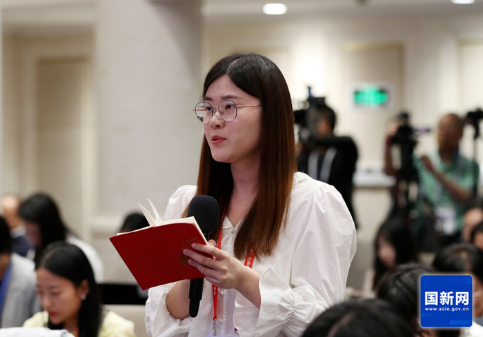 金融时报记者提问（徐想 摄）