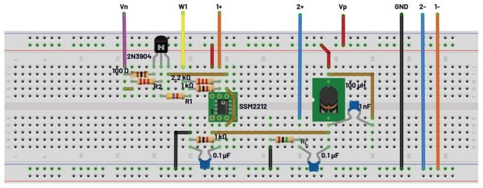 图7.具有单端谐振输出负载试验板连接的差分放大器级。