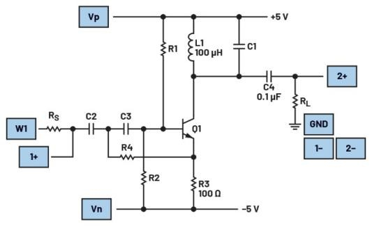图9.向调谐放大器中添加2阶高通输入滤波器。