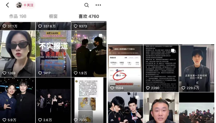 疯狂小杨哥抖音部分点赞列表