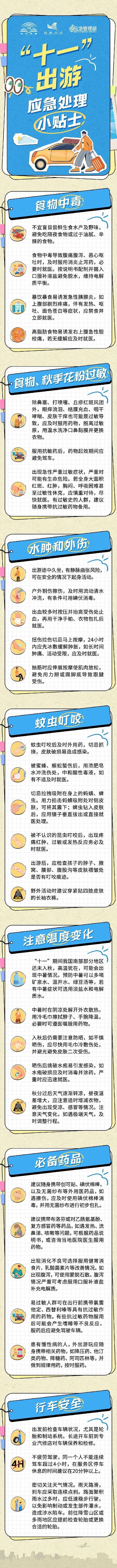 十一假期出游 这些应急安全小贴士快收藏！ 