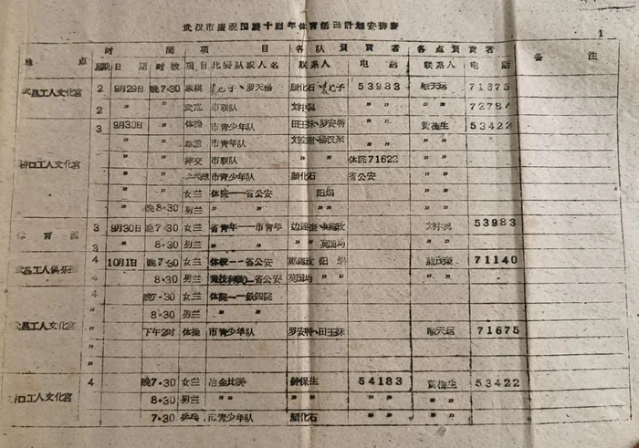 △1959年，武汉市庆祝新中国成立十周年体育活动。