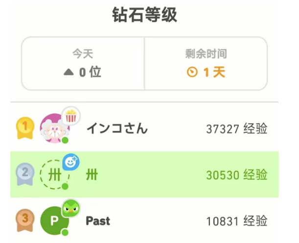 苏小小与好友竞争排行榜；