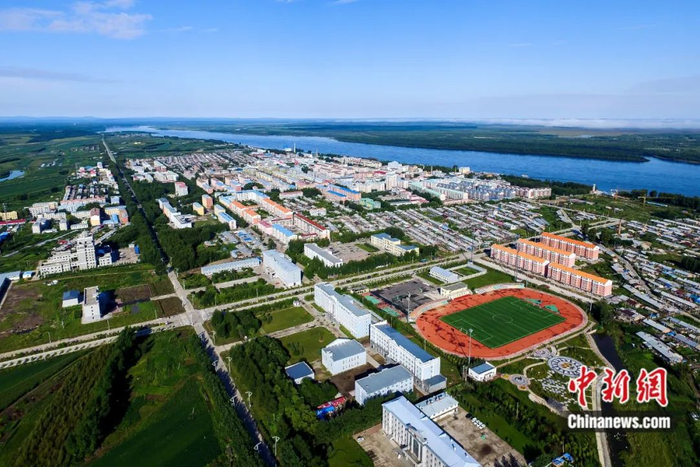 嘉荫县县城航拍。嘉荫县委宣传部供图