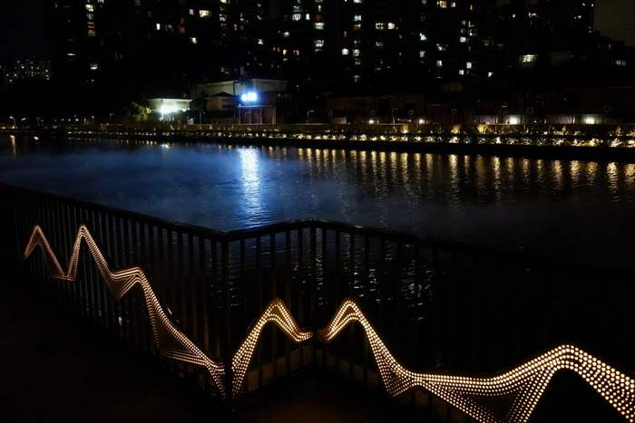 苏州河（普陀段）夜景。澎湃新闻记者 陈悦 图