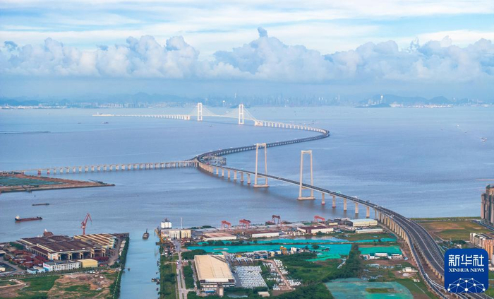 2024年6月27日拍摄的深中通道全景。