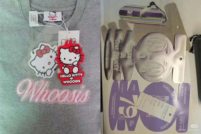 图源：（左）淘宝、（右）小红书@冷冻干燥K姐女装被小红书网友吐槽，一件衣服上挂了7张吊牌。