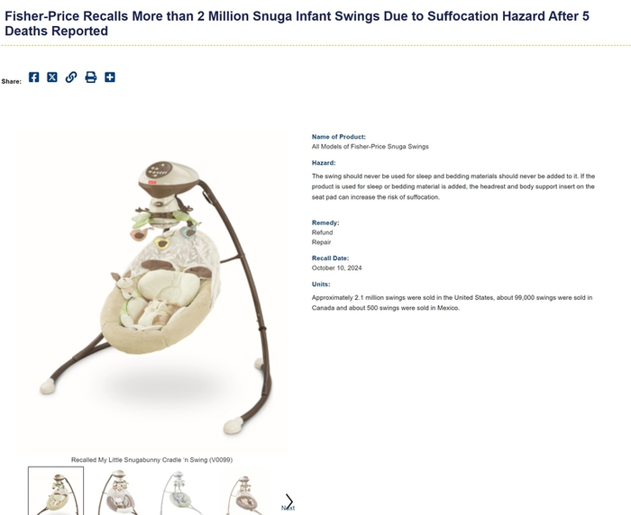 美国消费品安全委员会官网截图