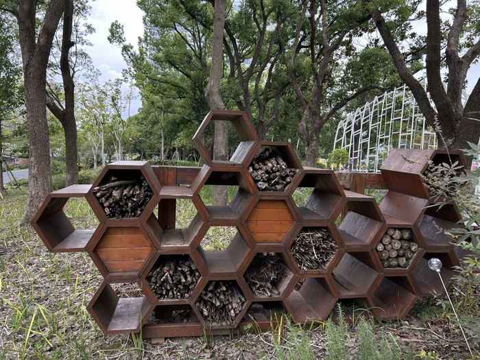 陆家嘴水环秘境公园里独特有趣的昆虫旅馆