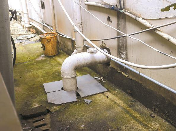             从酒店排出的含粪污水管  陈浩  摄          