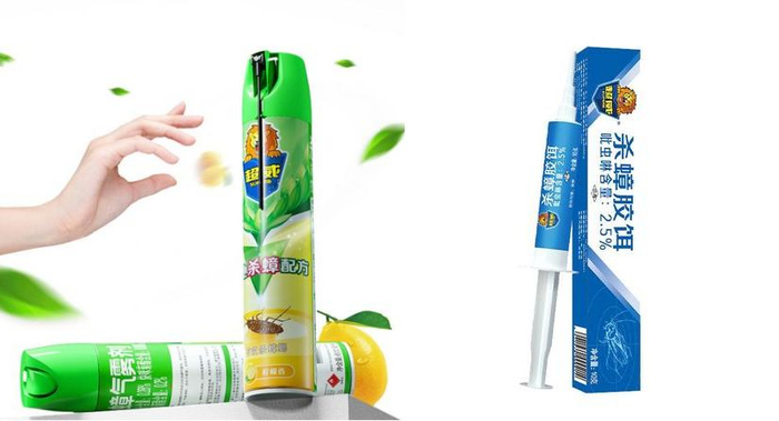 ▲杀蟑气雾剂和杀蟑饵剂