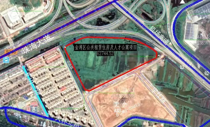 金湾区公共租赁住房及人才公寓项目地块示意图