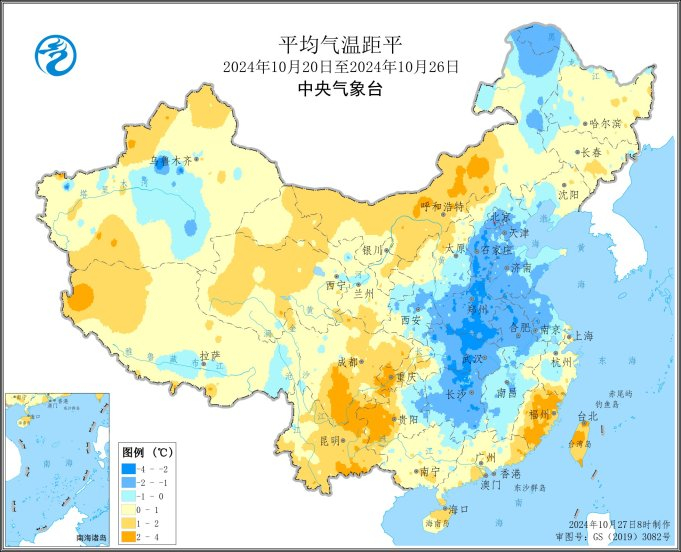 图1 全国平均气温距平