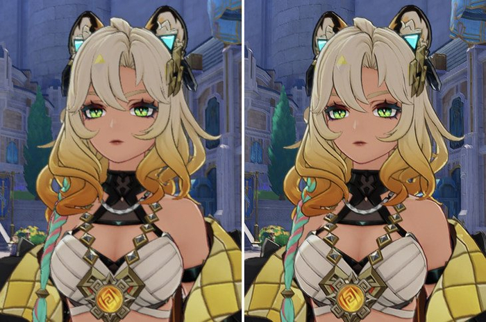 原生画质（左）、开启超画（右）