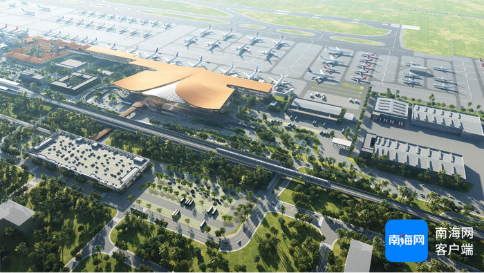 凤凰三期项目T3航站楼鸟瞰效果图。海南机场集团供图