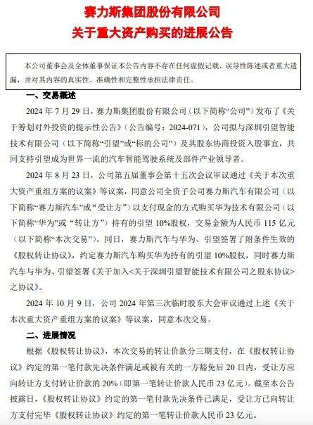 图片来源：赛力斯公告