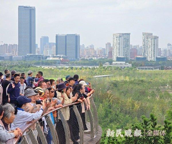 图说：工作日双子山上游客如织  新民晚报记者 张龙 摄（下同）