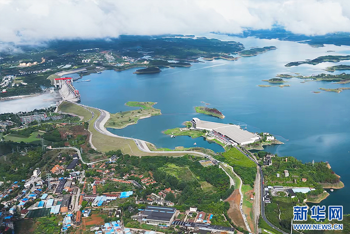 航拍丹江口水库。新华网发