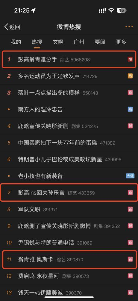 多条相关词条登上微博热搜