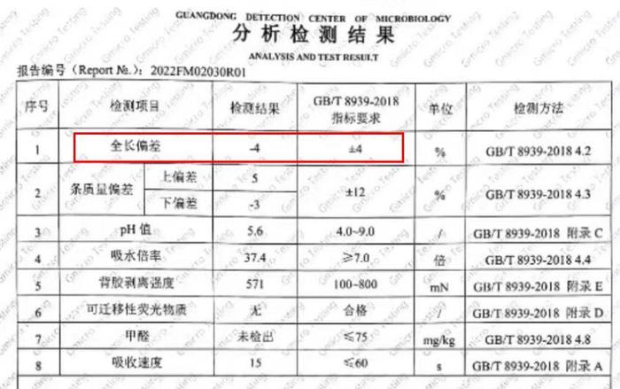 ▲舒莱旗舰店客服向记者出示的检测报告