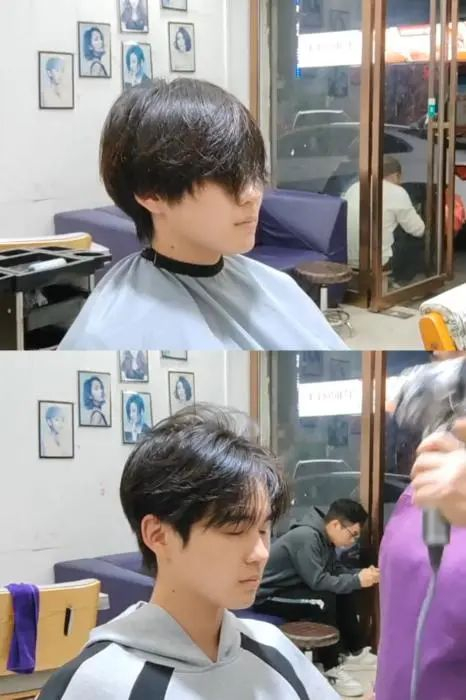 　理发师晓华“爆改”顾客。图源晓华短视频账号