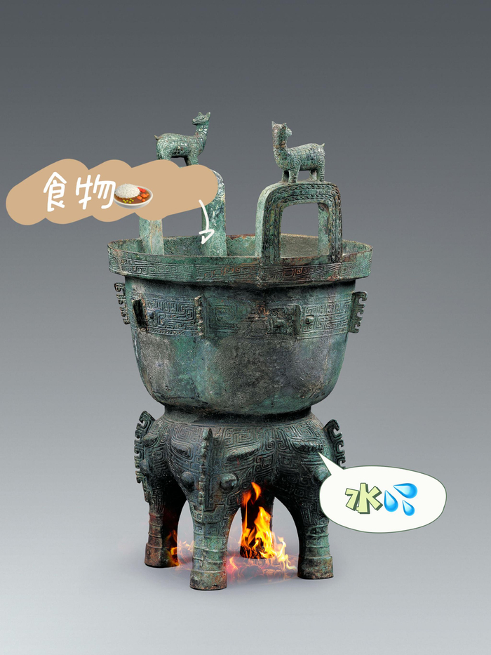 　　△文博日历丨今天的饭由小鹿来守护！最大的青铜“蒸锅”来咯