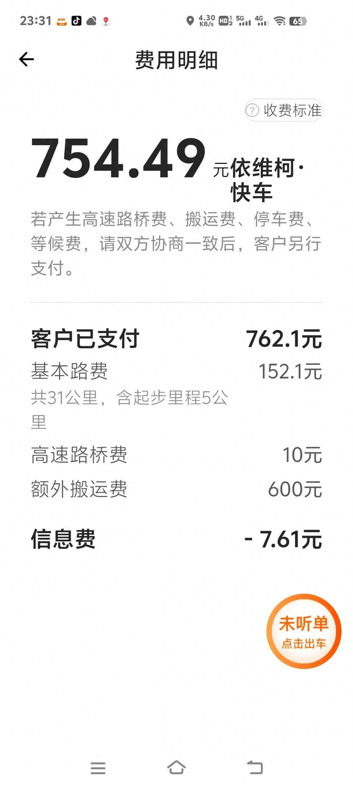 　　费用明细。图/受访者提供