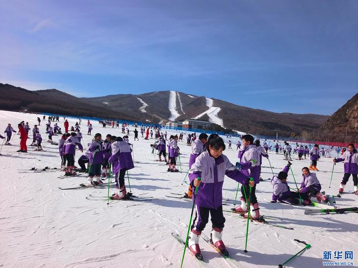 学生在雪道体验滑雪乐趣（资料图）。新华网发