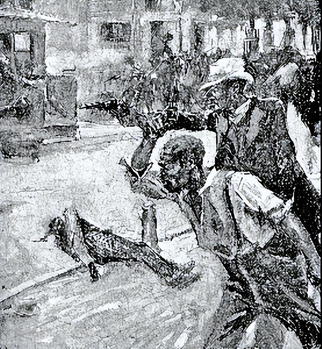 图片说明1：描绘19世纪白人屠杀黑人场景的画作。