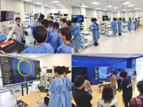 医学生们走进奥林巴斯C-TEC参观和体验医疗设备