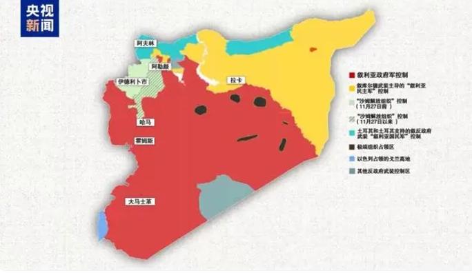 ▲叙利亚多方力量分布 图据央视新闻