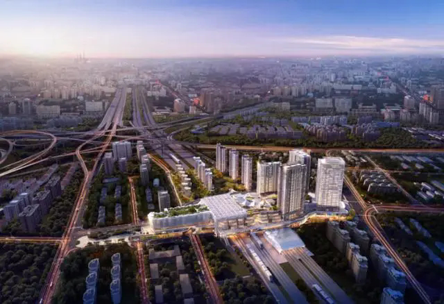 莘庄综合交通枢纽项目鸟瞰效果图。闵行区交通委 图