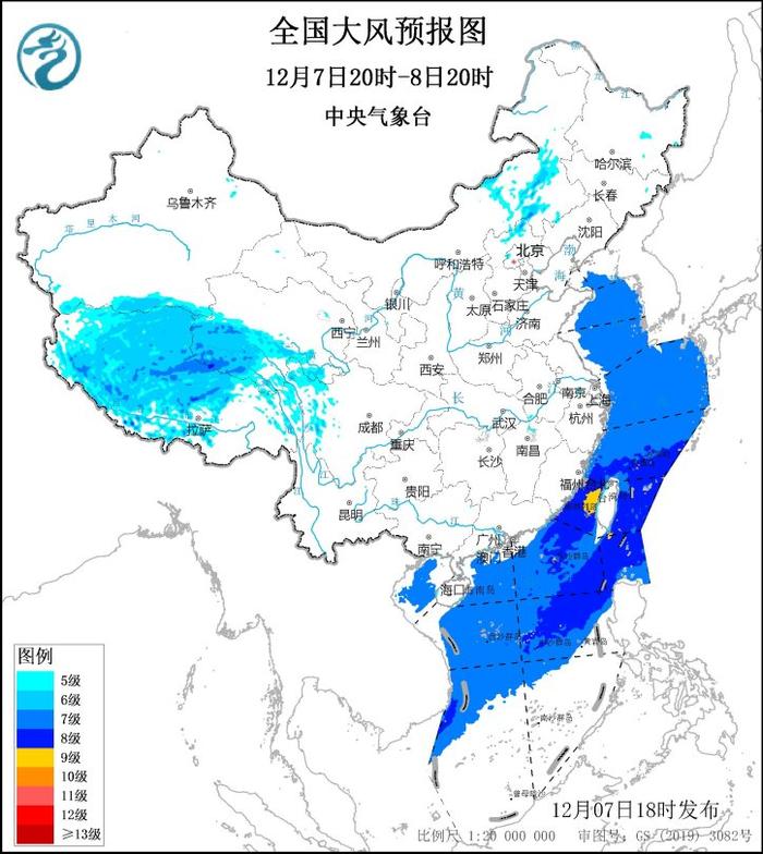 大风蓝色预警：西藏青海局地风力可达7至8级