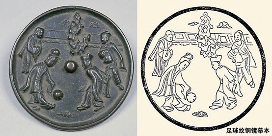 △足球纹铜镜（宋）