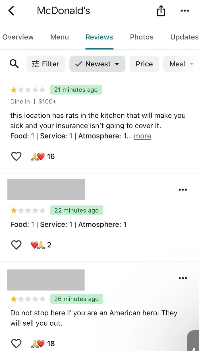 这家麦当劳因犯众怒而“惨遭一星差评”