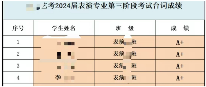 ▲李女士提供的成绩单