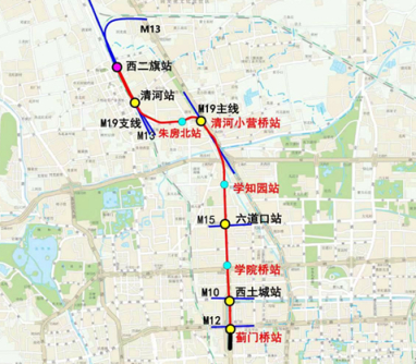 轨道交通昌平线南延一期工程线路示意图