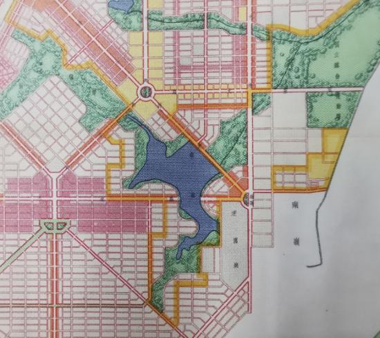 1937年的长春地图，当时的南湖，还没有建起大桥 资料图片