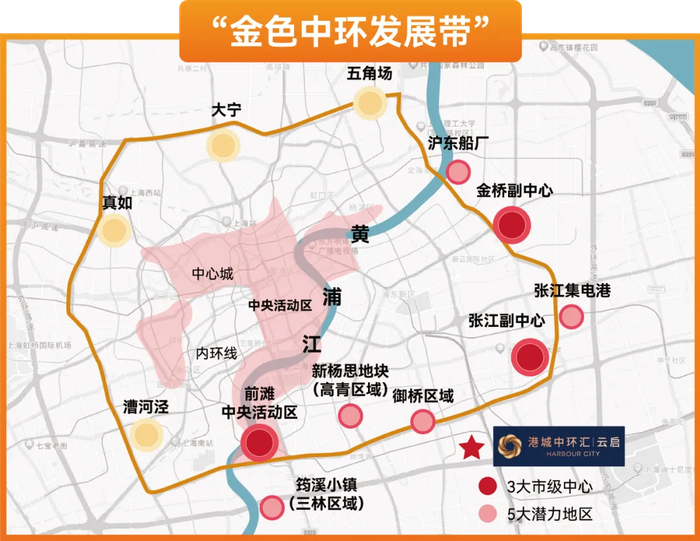 金色中环发展带区位示意图