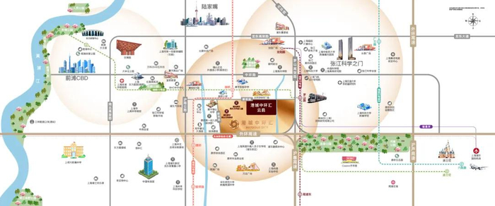 港城中环汇周边示意图