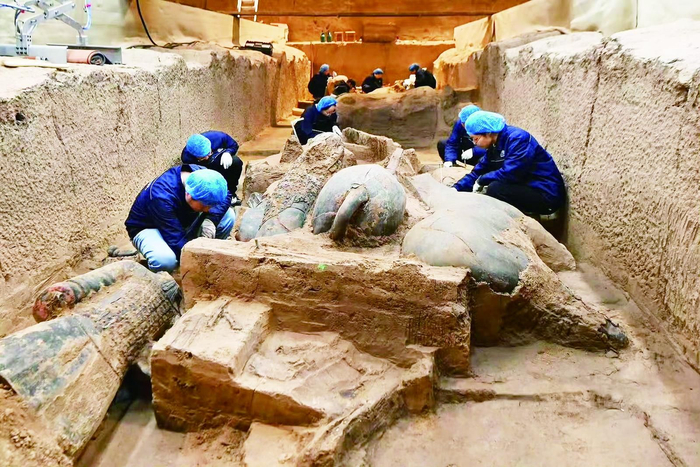 兵马俑二号坑考古发掘现场。 （资料图片）