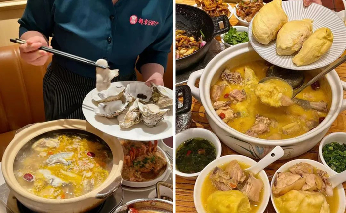 ◎生蚝鸡煲、榴莲鸡煲