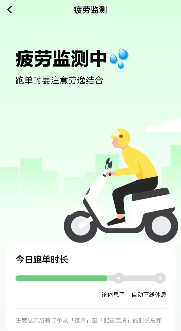骑手疲劳监测页面  受访骑手提供