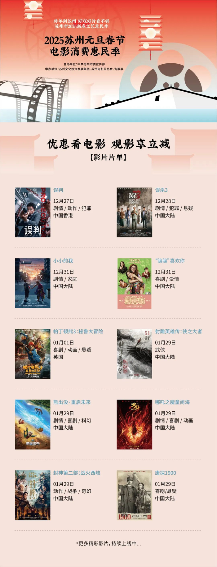 （上下滚动查看影片片单，活动参与方式见明日推文）