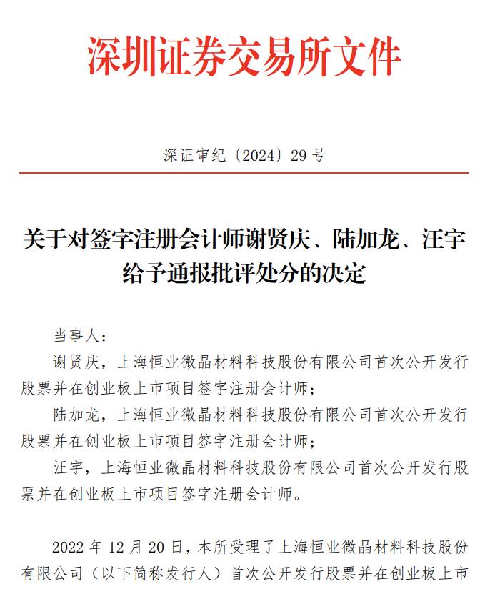 撤单后的“惩罚”，创业板拟IPO企业被指六项违规，投行等三家中介都罚了